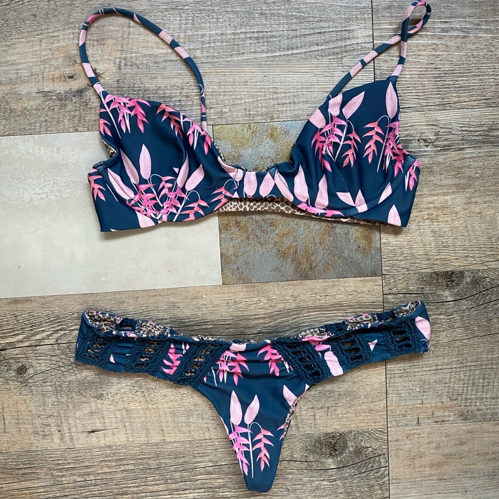 Acacia Swimwear Set - Heliconia (Manhattan Top/ Chuns Bottom)
